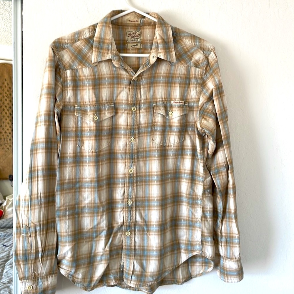 Mens LUCKY Small Western style shirt. California Fit